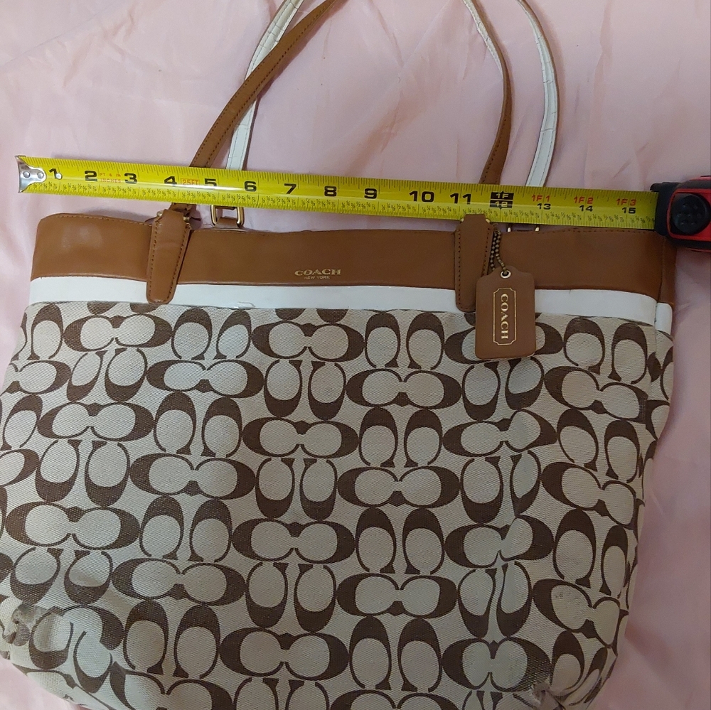 Coach Printed Signature Canvas and Calf Leather Tote - Picture 15 of 15